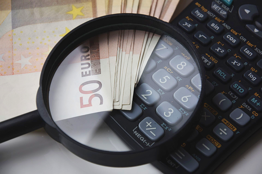 calculator and cash